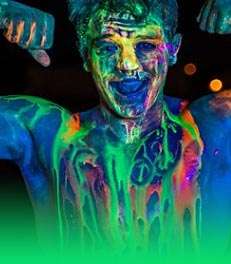PurColour party paint, glow paint, glow water, uv paint, uv party paint, paint party